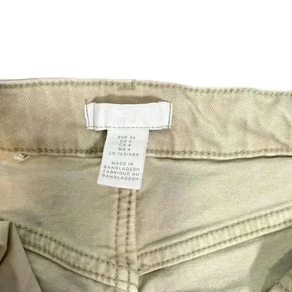 H&M Slim Mom High Ankle Jeans 99% Cotton Great Condition Size 4 Used Light Beige - Picture 6 of 9